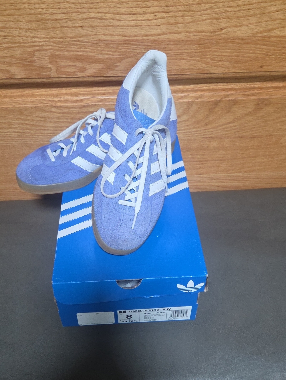 adidas Gazelle Sneakers Gum Bottom - Blue/White Size 8